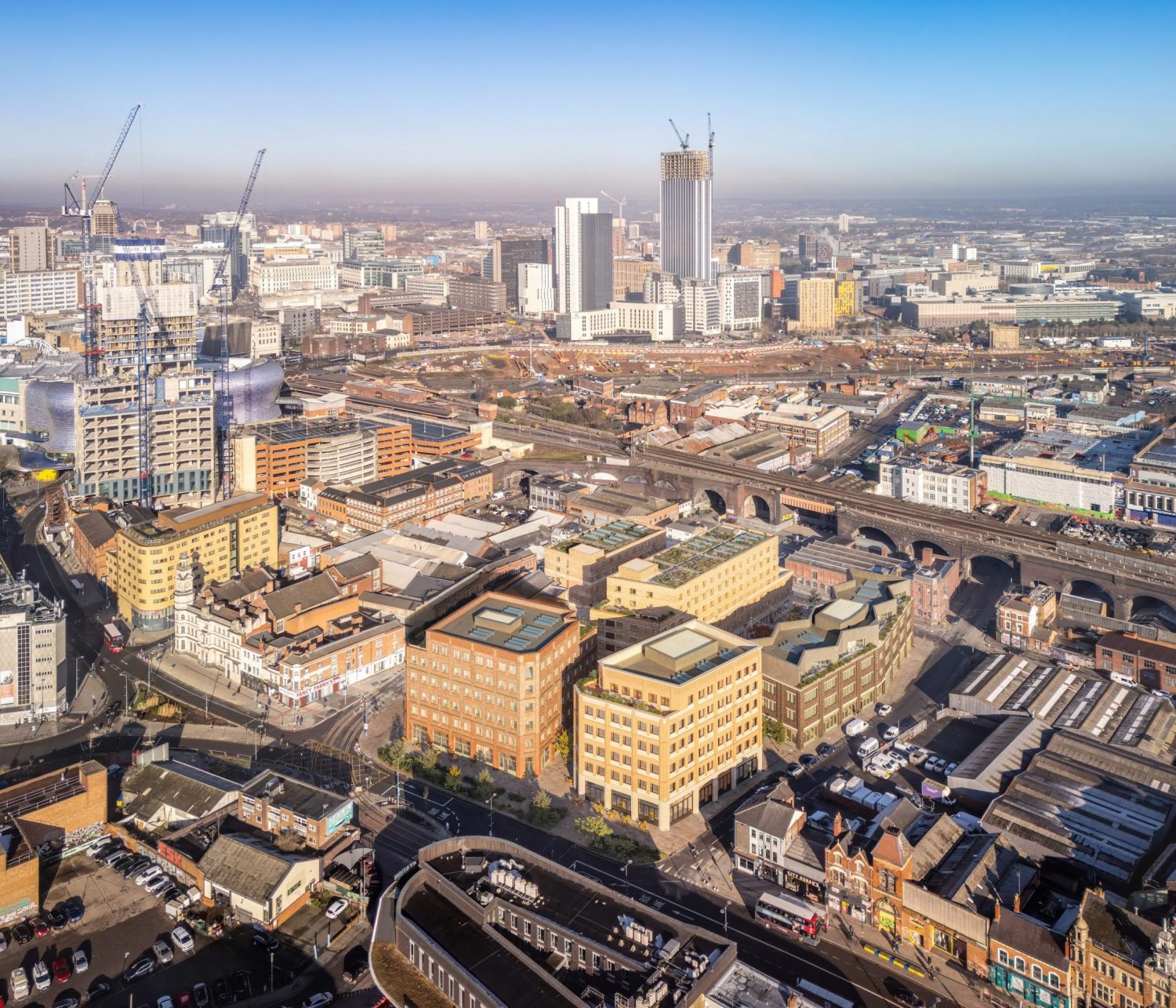 Hartwell unveils £100 million Phoenix Yard regeneration plans for former ironworks site in Digbeth aerial CGI