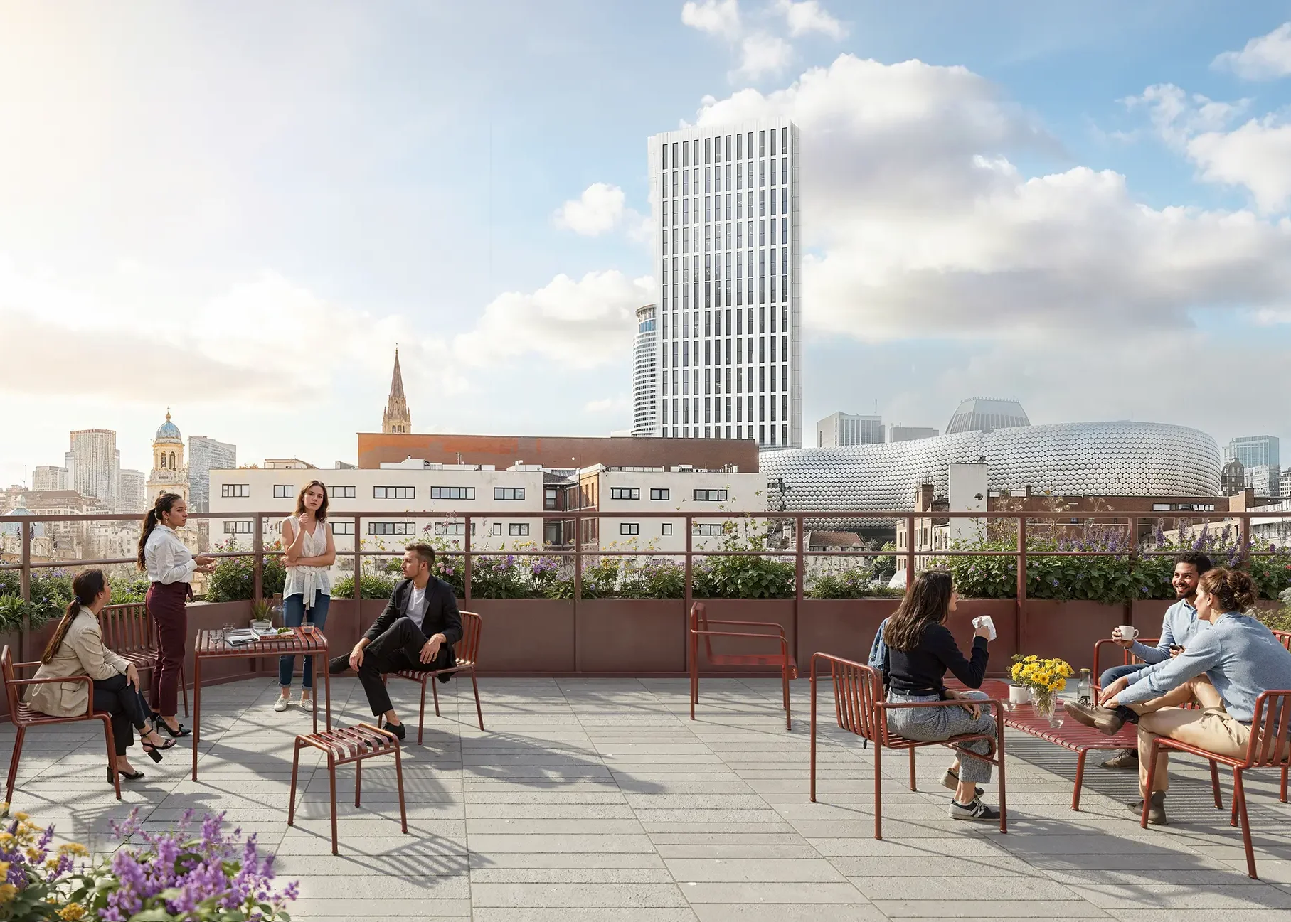CGI view from Bloomery's rooftop terrace