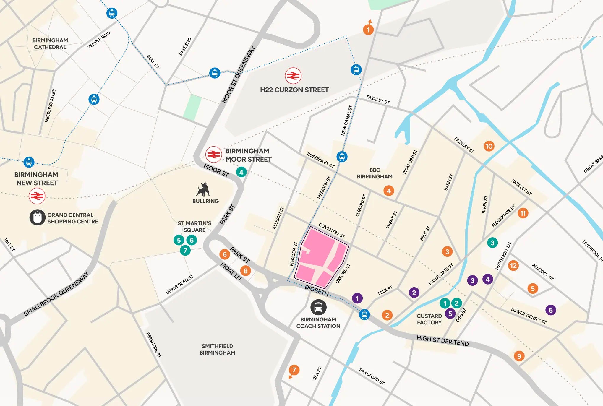 Locations of nearby Digbeth educational institutes